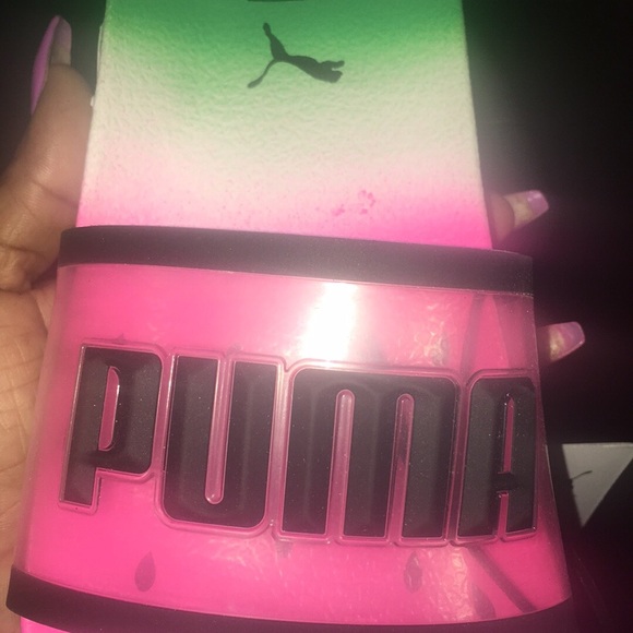 watermelon puma slides